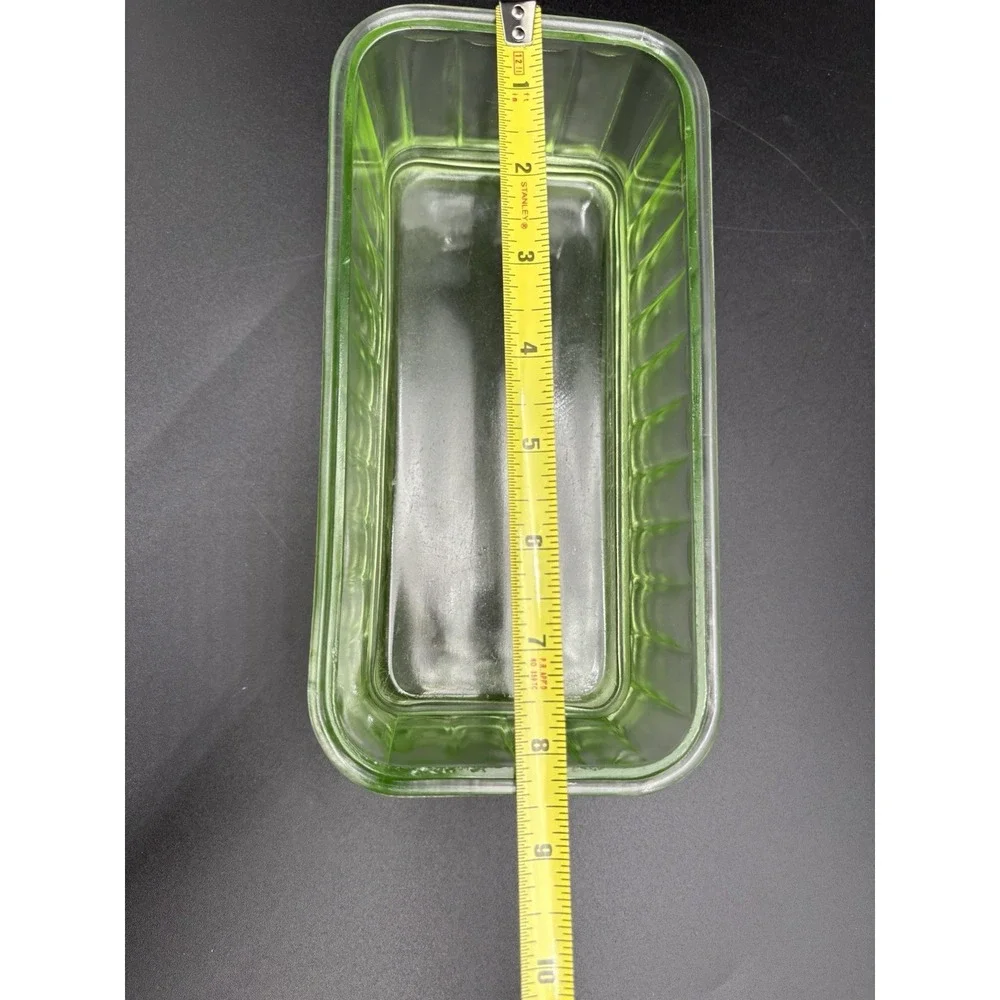 Vintage Uranium Vaseline Glass Baking Dish Anchor Hocking 1930's Glow